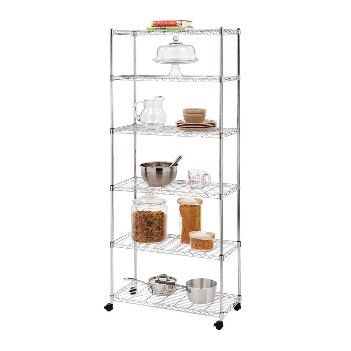 Seville Classics 6Tier Rectangular Stainless Steel Kitchen Shelf with